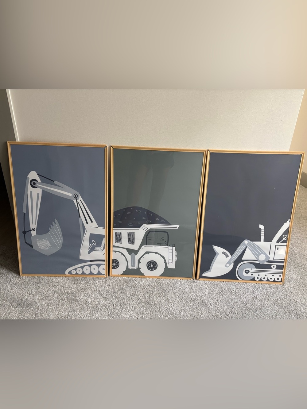 FRAMED Construction Truck Wall Art -